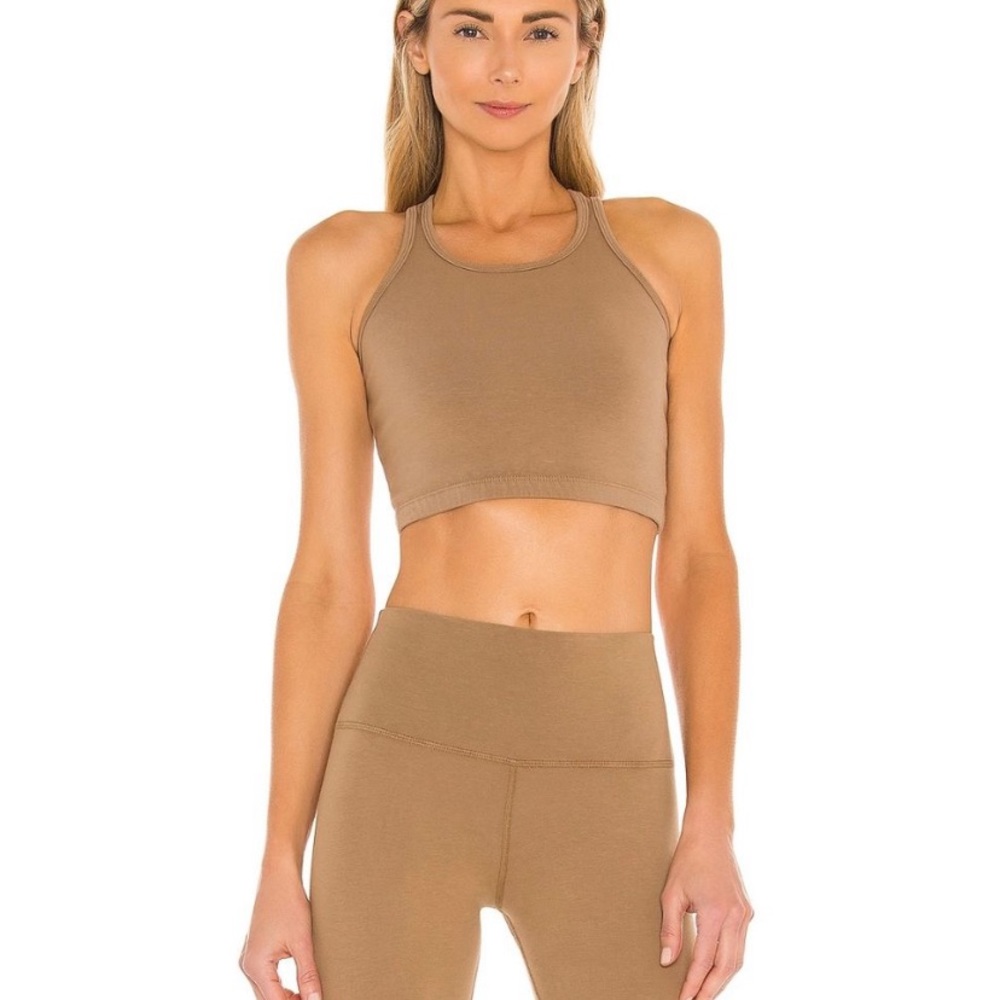 Revolve brown athletic crop top sports bra